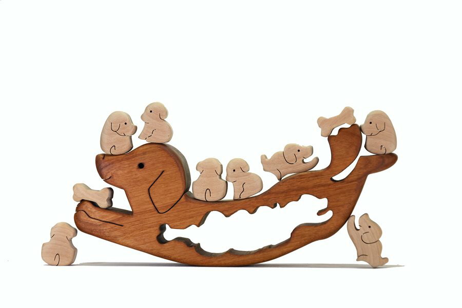 【ふるさと納税】イヌゆらゆら　知育玩具 木製パズル おもちゃ プレゼント 男の子 女の子 誕生日 クリスマス 子供 大人 ギフト つみき 積み 木送料無料｜こだわりの逸品 地域特産品 ギフト 自分用 人気 おすすめ