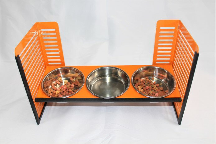 【ふるさと納税】ペット食器台　L（大）フードボール　3皿　犬　猫　ペット用品　4色展開