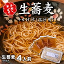 【ふるさと納税】<12/31着(時間指定不可)>年越しそばに!生蕎麦4人前+かけ汁(温汁用出汁)4人前 年越しそば 年越そば 年越し蕎麦 年越蕎麦 そばセット 蕎麦 ふるさと納税年越しそば 家族年越しそば 老舗 送料無料