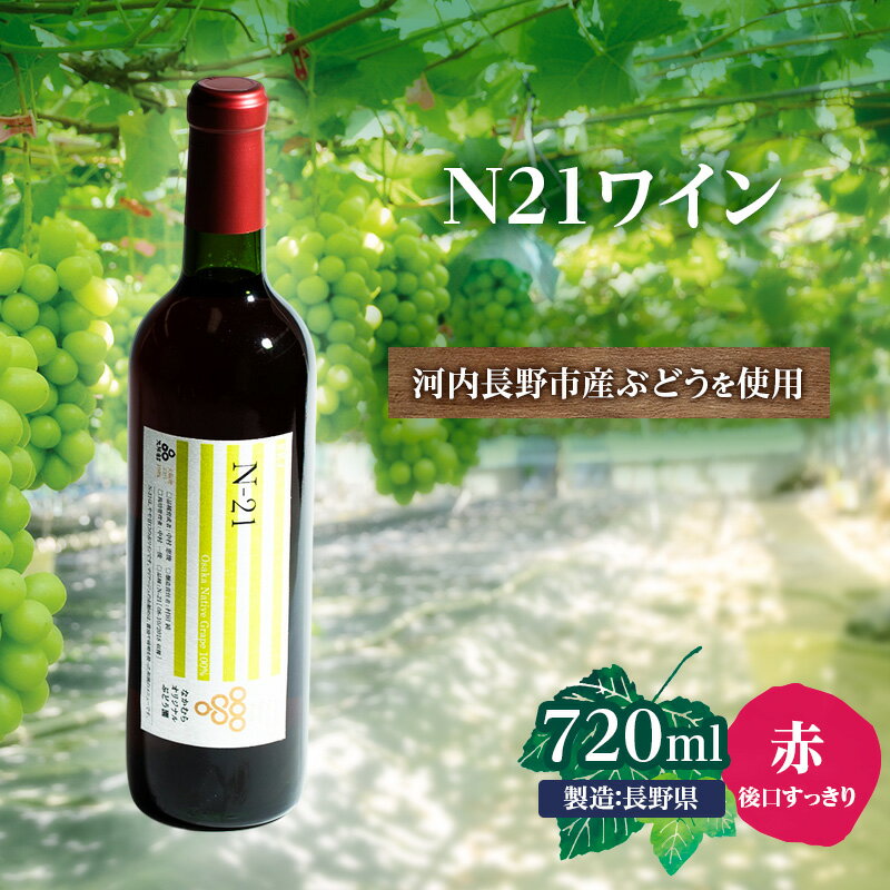 【ふるさと納税】N21ワイン 720ml 中村オリジナルぶどう園のオリジナル品種使用 国産 やや甘口 赤ワイン お酒 酒 父の日 プレゼント ギフト 贈り物 お...