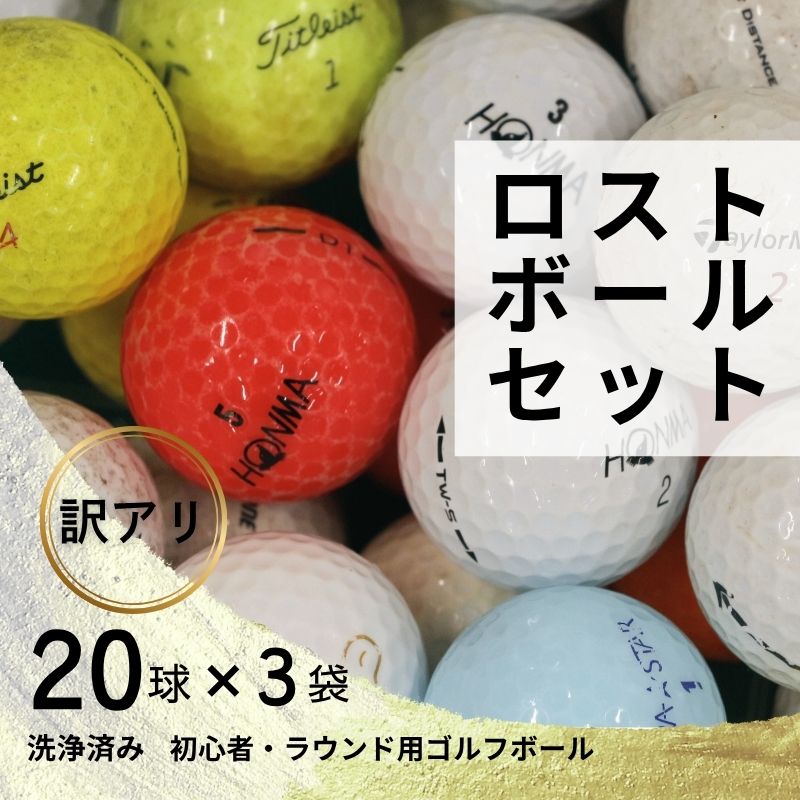 【ふるさと納税】ロストボール 20球×3袋 ゴルフボール 中古 洗浄済み 大容量 訳あり 練習用 球数重視 傷あり メーカー混在 安価で練習したい方におすすめ ...