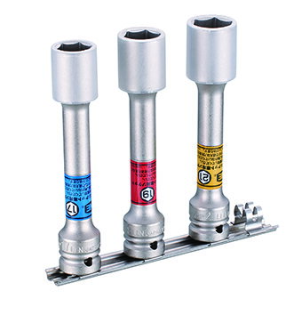 プロテクター付インパクト用薄形ロングホイルナットソケットセット(ホルダー付) HAP403LLN 工具 TONE トネ