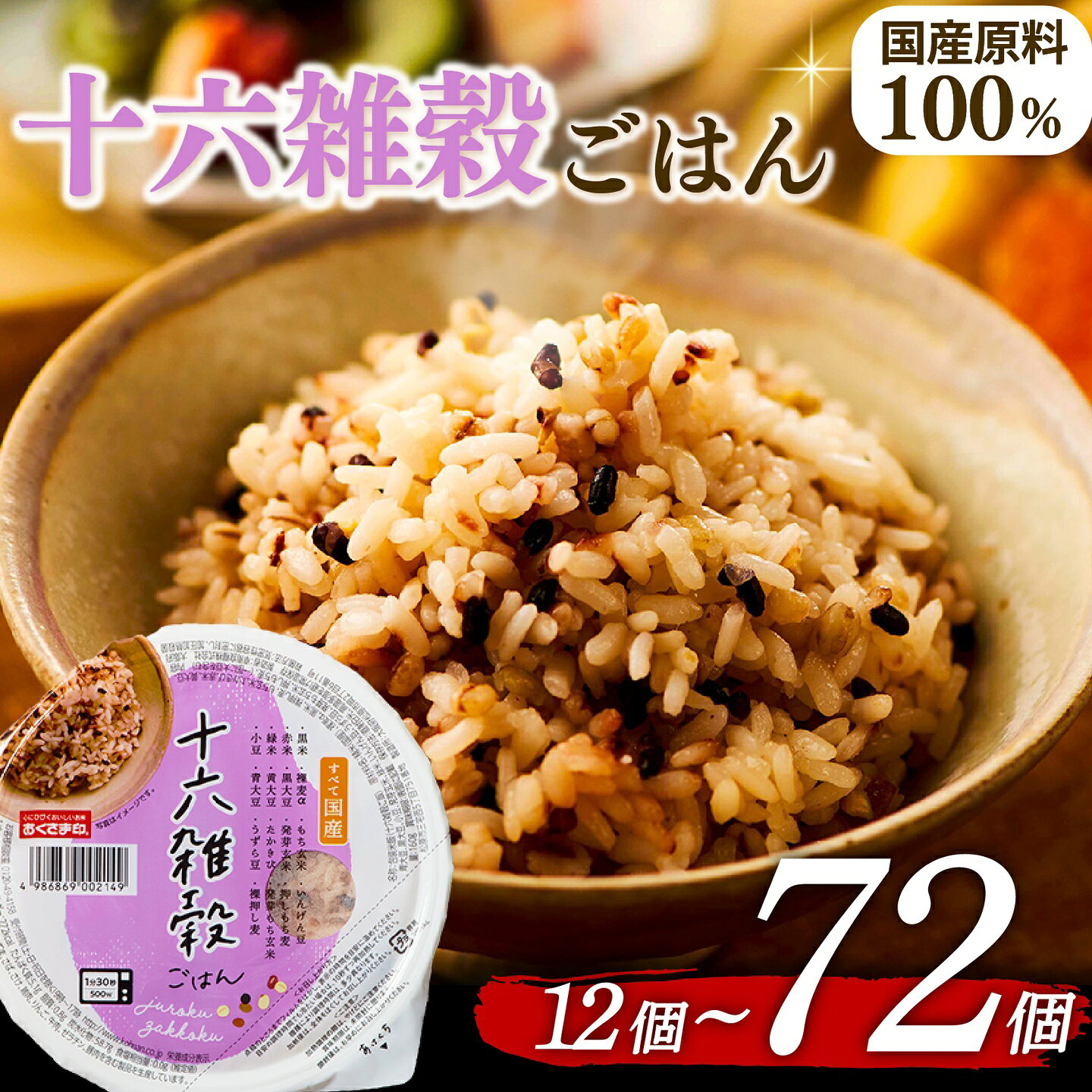 【ふるさと納税】 十六雑穀ごはん ご飯パック 160g 12個~72個 定期便 定期 お米 レトルト 食品 無添加...