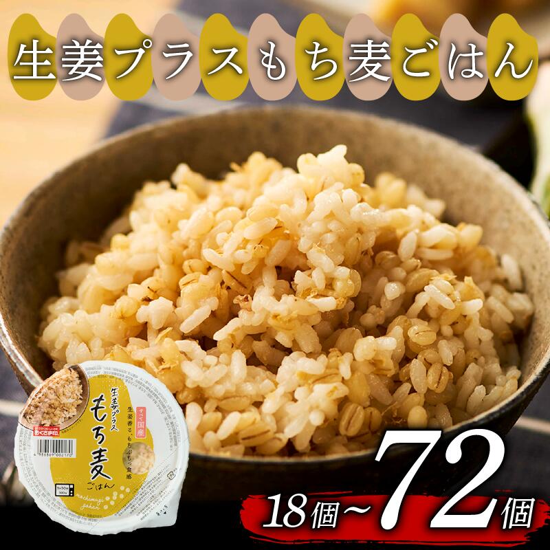 生姜プラスもち麦 ごはんパック 選べる 個数 160g 18個-72個 生姜 もち麦 米 ごはん ご飯 こめ パックライス パックご飯 パックごはん ご飯パック ごはんパック パック ライス 備蓄 防災 レンジ 温めるだけ 健康 ダイエット レトルト 国産 食物繊維 個包装