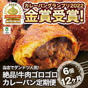【ふるさと納税】【12か月定期便】カレーパン 6個 牛肉 ゴロゴロ グランプリ 金賞受賞 | パン 食品 美味しい 冷凍 お取り寄せ 国産 送料無料 人気 おす...