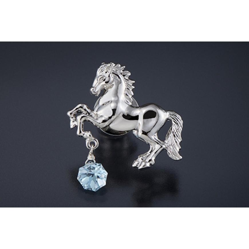 【ふるさと納税】102108ー1「駿馬＆ブルートパーズ」ピンブローチ | メンズファッション、メンズ小物、ピンブローチ、ブローチ、贈り物、おすすめ、人気、送料無料