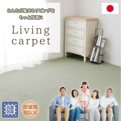 【ふるさと納税】【江戸間10畳】家族が集まるリビングをもっと快適に!リビングカーペット (ウイング10畳GR)【1493019】