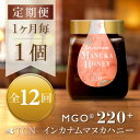 【ふるさと納税】【毎月定期便】インカナム マヌカハニー【MGO220+】250g×1個 全12回【配送不可地域:離島】【4050106】