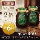 【ふるさと納税】【2ヵ月毎定期便】ストロングマヌカハニー【MGO860+】500g×2個 全6回【配送不可地域:離島】【4050137】