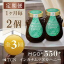 【ふるさと納税】【毎月定期便】インカナム マヌカハニー【MGO550+】500g×2個 全3回【配送不可地域:離島】【4050138】