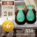 【ふるさと納税】【毎月定期便】インカナム マヌカハニー【MGO550+】500g×2個 全6回【配送不可地域:離島】【4050139】
