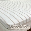 【ふるさと納税】オーガニックコットンタオルシーツ Sサイズ(145×230cm)ボーダーブラウン SNS-13-BR【1417171】