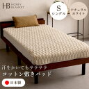 【ふるさと納税】【コットン敷きパッド シングルサイズ ナチュラルホワイト】100×205cm 大阪府和泉市産【1502189】