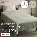 【ふるさと納税】【メリノウールプレミアム シングルサイズ グリーン】140×200cm 大阪府和泉市産【1502213】