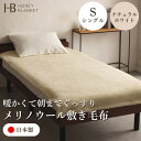 【ふるさと納税】【メリノウール敷毛布 シングルサイズ ナチュラルホワイト】100×205cm 大阪府和泉市産【1502289】
