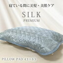【ふるさと納税】プレミアムシルク100%リバーシブル枕パッド 【43×63cm】ブルー4363RMP-BL【1526242】