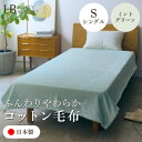 【ふるさと納税】【コットン毛布 シングルサイズ ミントグリーン】140×200cm 大阪府和泉市産【1591625】