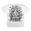 【ふるさと納税】手描きTシャツ 仏画 不動明王 白 綿生地 (半袖 Sサイズ)【1614971】