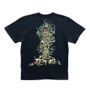 【ふるさと納税】手描きTシャツ 仏画 倶利伽羅不動 黒 (半袖 Sサイズ)【1615010】