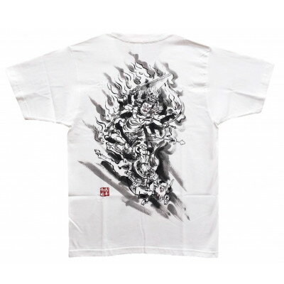 【ふるさと納税】手描きTシャツ 仏画 大威徳明王 白 (半袖 Mサイズ)【1615022】