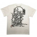 【ふるさと納税】手描きTシャツ 仏画 毘沙門天 白 (半袖 XLサイズ)【1615040】