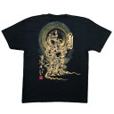 【ふるさと納税】手描きTシャツ 仏画 毘沙門天 黒 (半袖 XLサイズ)【1615047】
