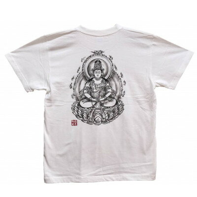 【ふるさと納税】手描きTシャツ 仏画 大日如来 白 (半袖 Lサイズ)【1615076】