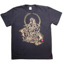 【ふるさと納税】手描きTシャツ 仏画 普賢菩薩 黒 (半袖 Lサイズ)【1615122】