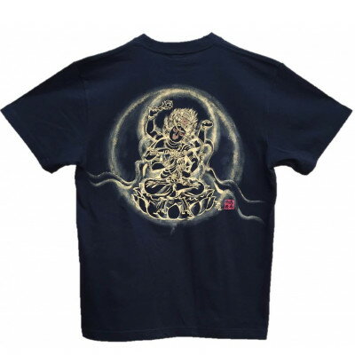 【ふるさと納税】手描きTシャツ 仏画 愛染明王 黒 (半袖 Mサイズ)【1615496】