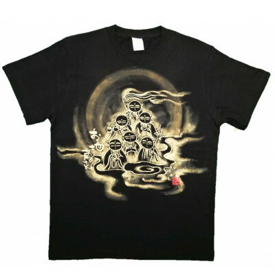【ふるさと納税】手描きTシャツ 仏画 六地蔵 黒 (半袖 Sサイズ)【1615571】