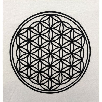 【ふるさと納税】Tシャツ フラワー・オブ・ライフ 麻炭 白 (半袖 Mサイズ)【1619662】