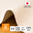 【ふるさと納税】カーペット 江戸間 6畳 防音 抗菌防臭 厚手 ツワブキ 261×352cm アイボリー 日本製【1638493】