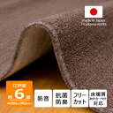 【ふるさと納税】カーペット 江戸間 6畳 防音 抗菌防臭 厚手 ツワブキ 261×352cm ブラウン 日本製【1638802】