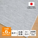 【ふるさと納税】防ダニ カーペット 6畳 日本製 抗菌防臭 ノースポール 江戸間 261×352cm グレー【1639009】