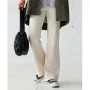 【ふるさと納税】【ANTIQUA】シュッと美シリーズ リブパンツ アイボリー L (AMA-00005-28-L)【1639288】