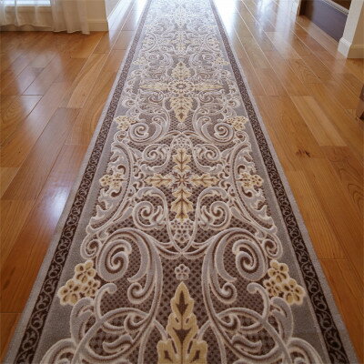 【ふるさと納税】日本製 廊下カーペット 80cm×340cm 【モダンオーナメント】 滑り止め ブラウン【1671876】