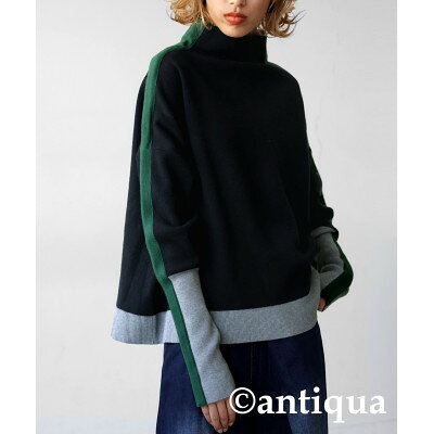 [ANTIQUA/アンティカ]配色ニット レディース トップス 長袖(PN-00403-05-F)