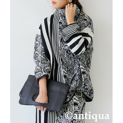 [ANTIQUA/アンティカ]柄ニット 長袖 ボトルネック(PN-00582-03-Onesize)