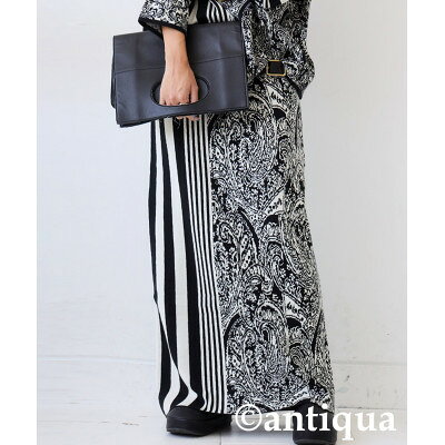 [ANTIQUA/アンティカ]柄切り替え ニットスカート(PN-00581-03-Onesize)