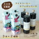 【ふるさと納税】【3か月頒布会 定期便】カリビアントレジャーブレンド 1,000ml 無糖 ×3本 カフェ オレ ベース【加糖】600ml×3本 和泉市 辻本珈琲 自家焙煎（AH120-XY）