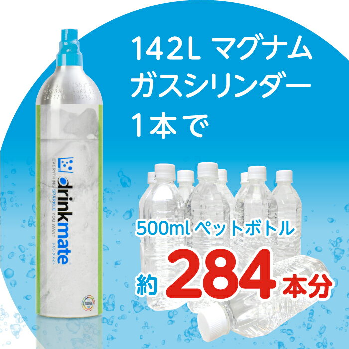 【ふるさと納税】drinkmate 142L用予備用マグナムガスシリンダー 2本 ドリンクメイト 炭酸水メーカー 炭酸メーカー ソーダメーカー 炭酸シリンダー 炭酸水 炭酸 スパークリング ソーダ キッチン用品 日用品 ギフト（HF023-SJ）