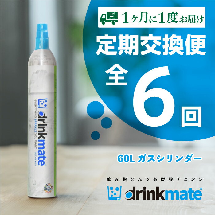 【ふるさと納税】【お得な定期便 6回お届け】 drinkmate 60L用ガスシリンダー（HF014-XY）