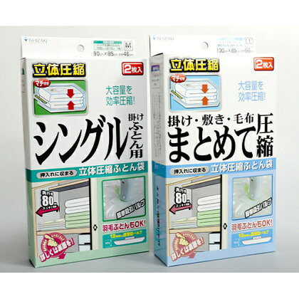 布団圧縮袋 日本製 ふとん圧縮袋 A セット （ふとん用M・縮袋用LL） 日用品 収納 布団 ふとん 圧縮 掛け 敷き タオルケット 毛布 雑貨　【 柏原市 】