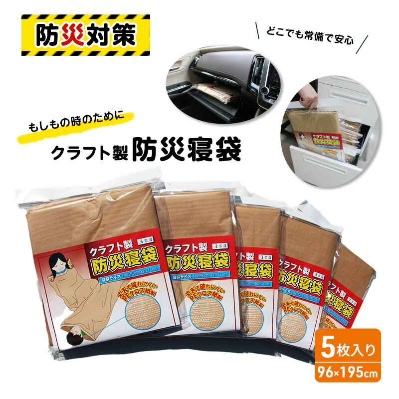 【ふるさと納税】防災 寝袋 クラフト製防災寝袋 5枚入り 災