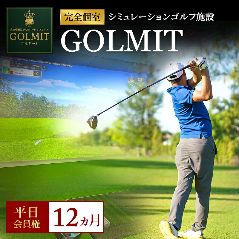 【ふるさと納税】柏原市で体験できる大阪・奈良エリアで初導入の最高級シミュレーションゴルフ 個室貸切 平日会員権（12ヵ月）