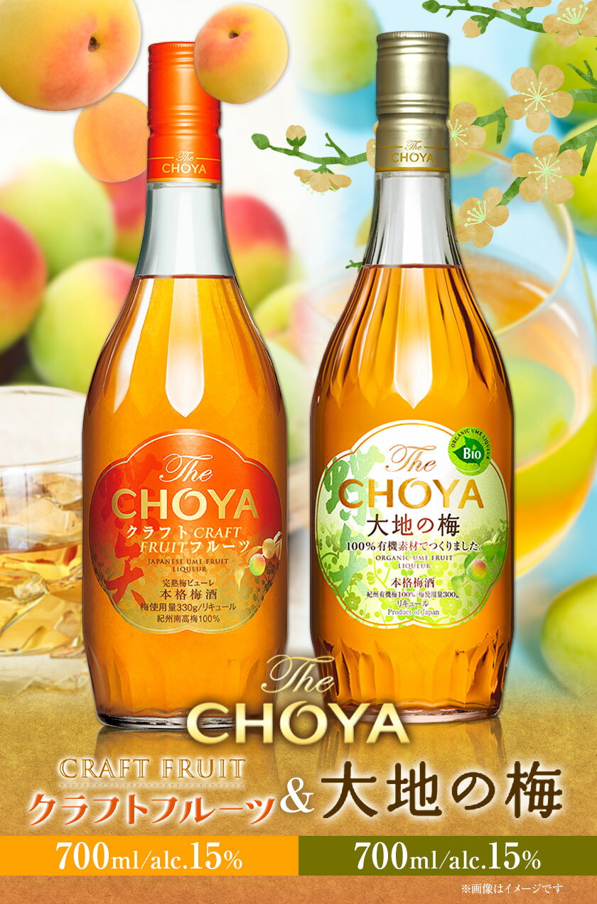 【ふるさと納税】THE CHOYA CRAFT FRUIT 大地の梅 各 700ml × 2本 セット 飲み比べ 羽曳野商工振興株式会社《30日以内に出荷予定(土日祝除く)》大阪府 羽曳野市 送料無料 梅酒 梅 酒 CHOYA チョーヤ チョーヤ梅酒 お酒 クラフトフルーツ クラフト 大地の梅