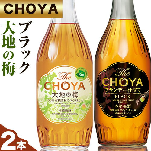 The CHOYA BLACK 700ml The CHOYA 大地の梅 700ml 計2本 セット 飲み比べ 羽曳野商工振興株式会社[30日以内に出荷予定(土日祝除く)]大阪府 羽曳野市 送料無料 梅酒 梅 酒 CHOYA チョーヤ チョーヤ梅酒 お酒 紀州 南高梅 black