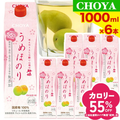 CHOYA うめほのり セット 1000ml × 6本 箱入り 羽曳野商工振興株式会社《30日以内に出荷予定(土日祝除く)》大阪府 羽曳野市 梅酒 アルコール 梅 酒 CHOYA チョーヤ チョーヤ梅酒 お酒