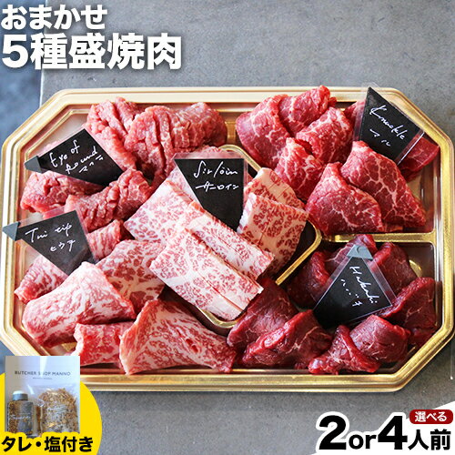 選べる おまかせ5種盛焼肉セット500g or 800gマンノ精肉店[90日以内に出荷予定(土日祝除く)]大阪府 羽曳野市 送料無料 牛肉 セット ギフト 贈答用 焼肉 焼き肉 BBQ プレゼント 食べ比べ