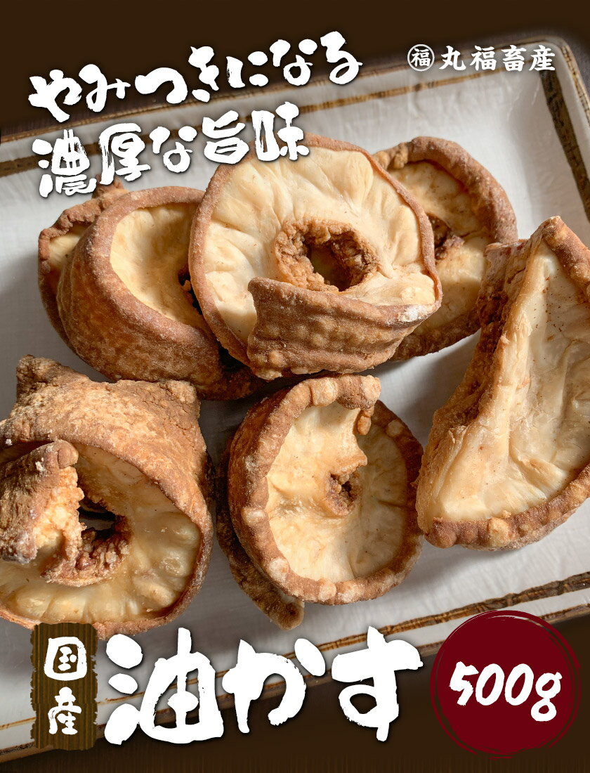 【ふるさと納税】国産油かす 約500g 丸福畜産《30日以内に出荷予定(土日祝除く)》大阪府 羽曳野市 あぶらかす 国産 国産牛 黒毛和牛 使用 小腸 揚げ物